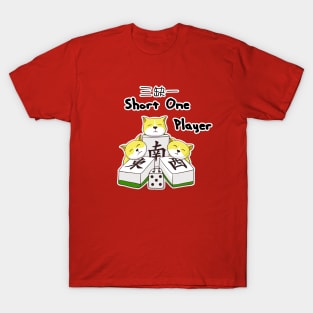 mahjong game party_cat short one player T-Shirt